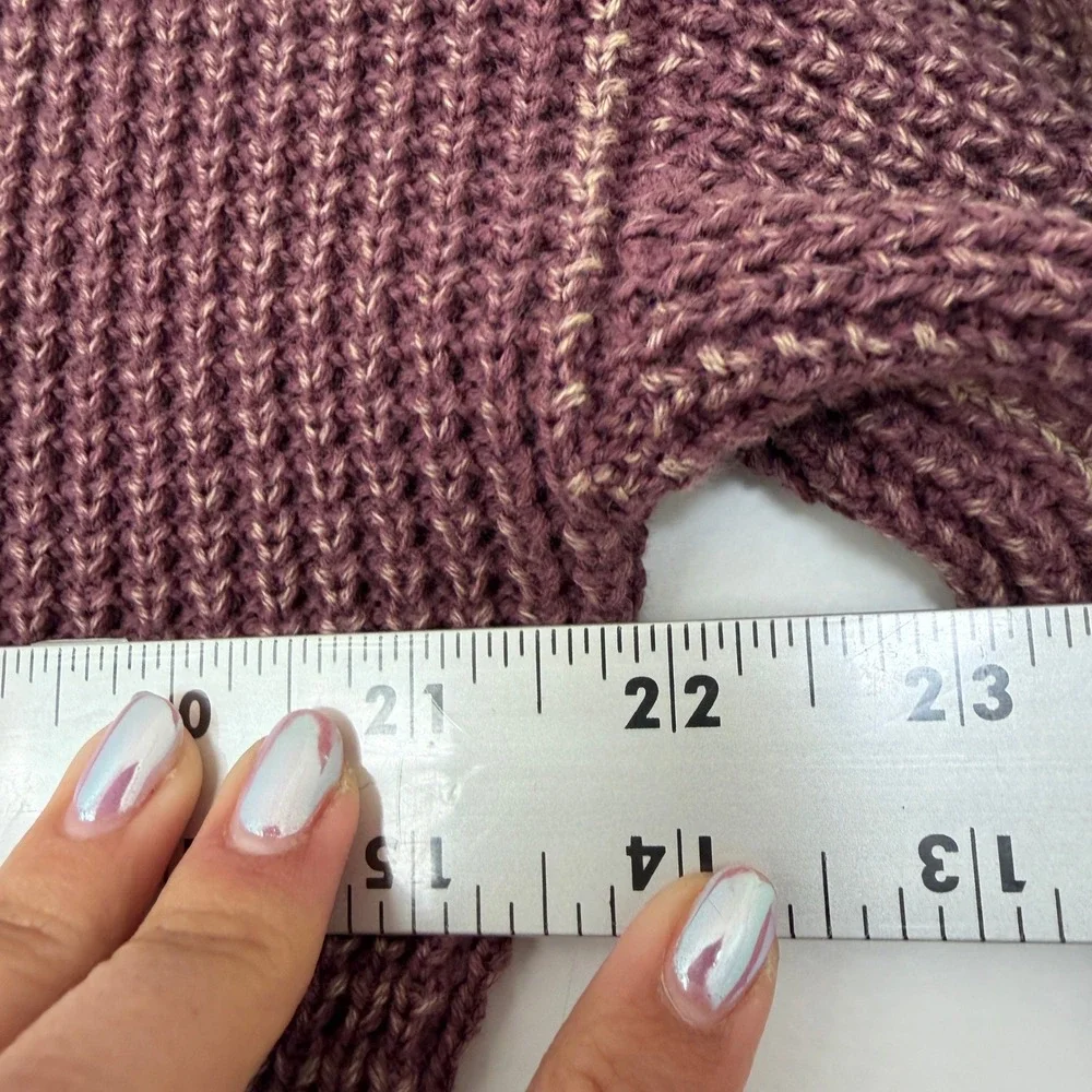 Peruvian Connection Womens XS Mauve 100% Cotton Waffle Knit Boat Neck Sweater